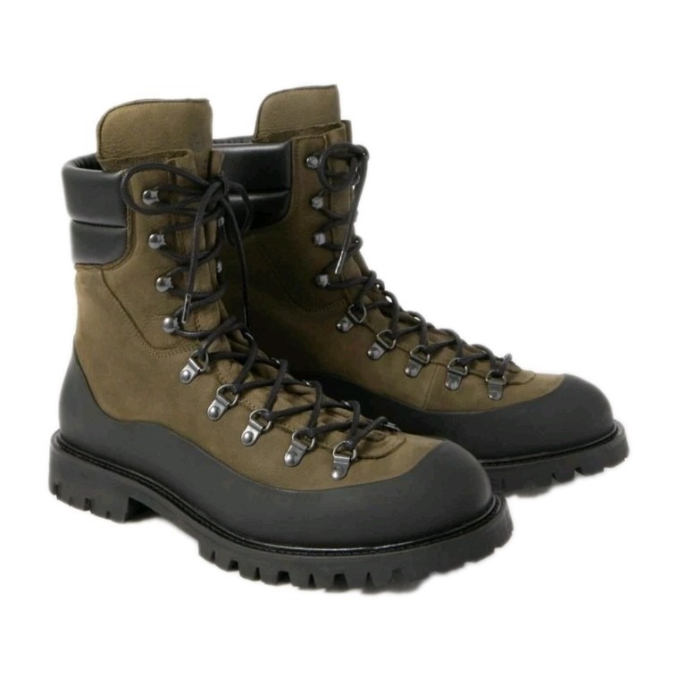 Belstaff - Mountain Rubber Trimmed Nubuck & Leather Boots - Brown Size 6.5